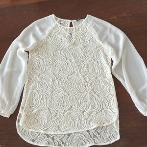 Zara Basic Lace Translucent Blouse | M